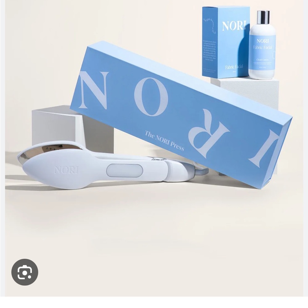 Nori press steamer iron with box and “fabric facial”